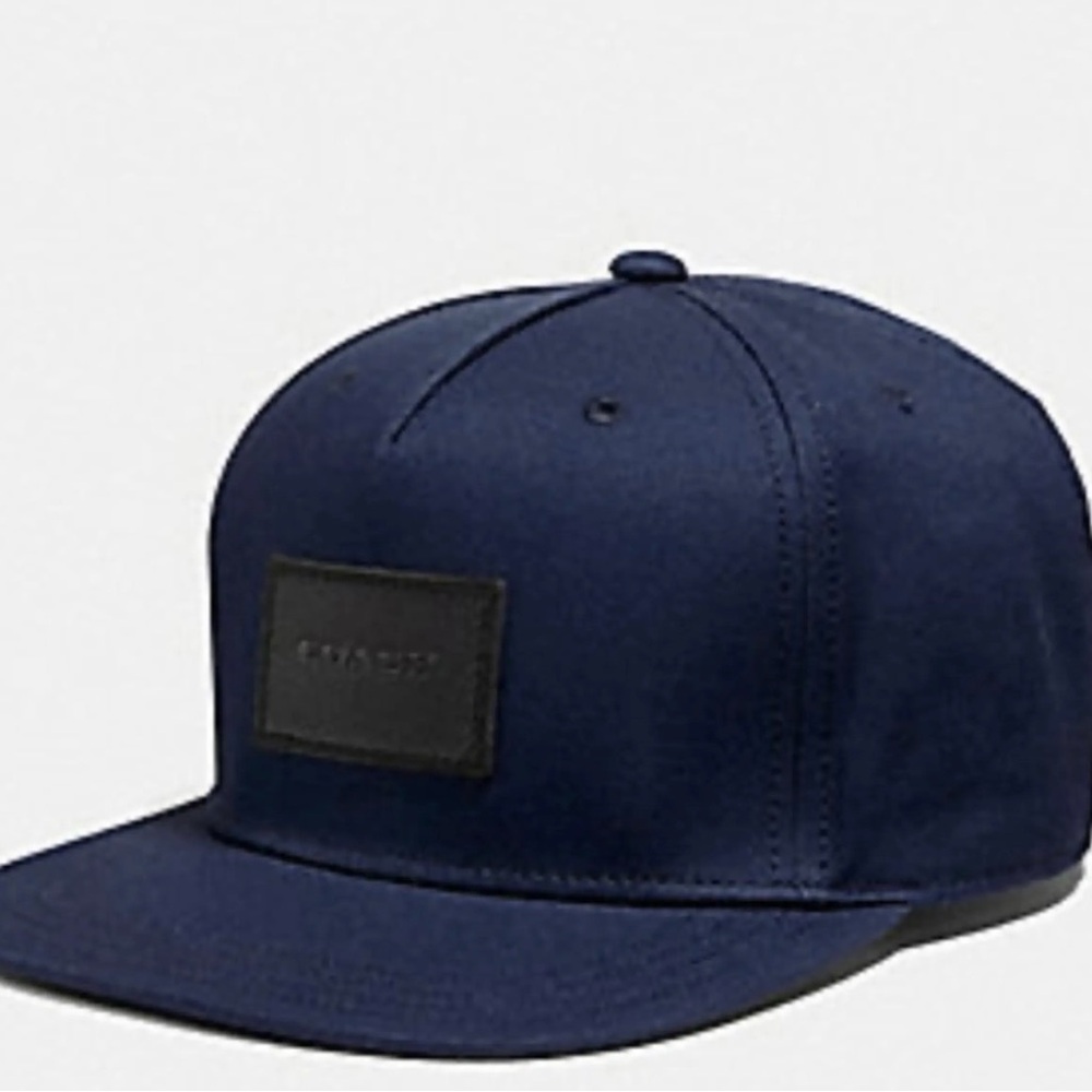 Coach Navy Blue Flat Brim Hat